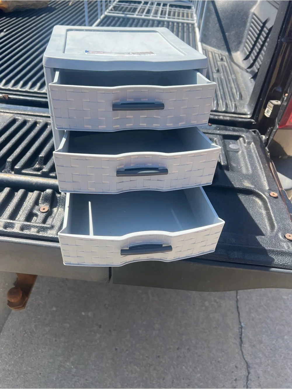 3-Drawer Plastic Storage Organizer in Light Gray